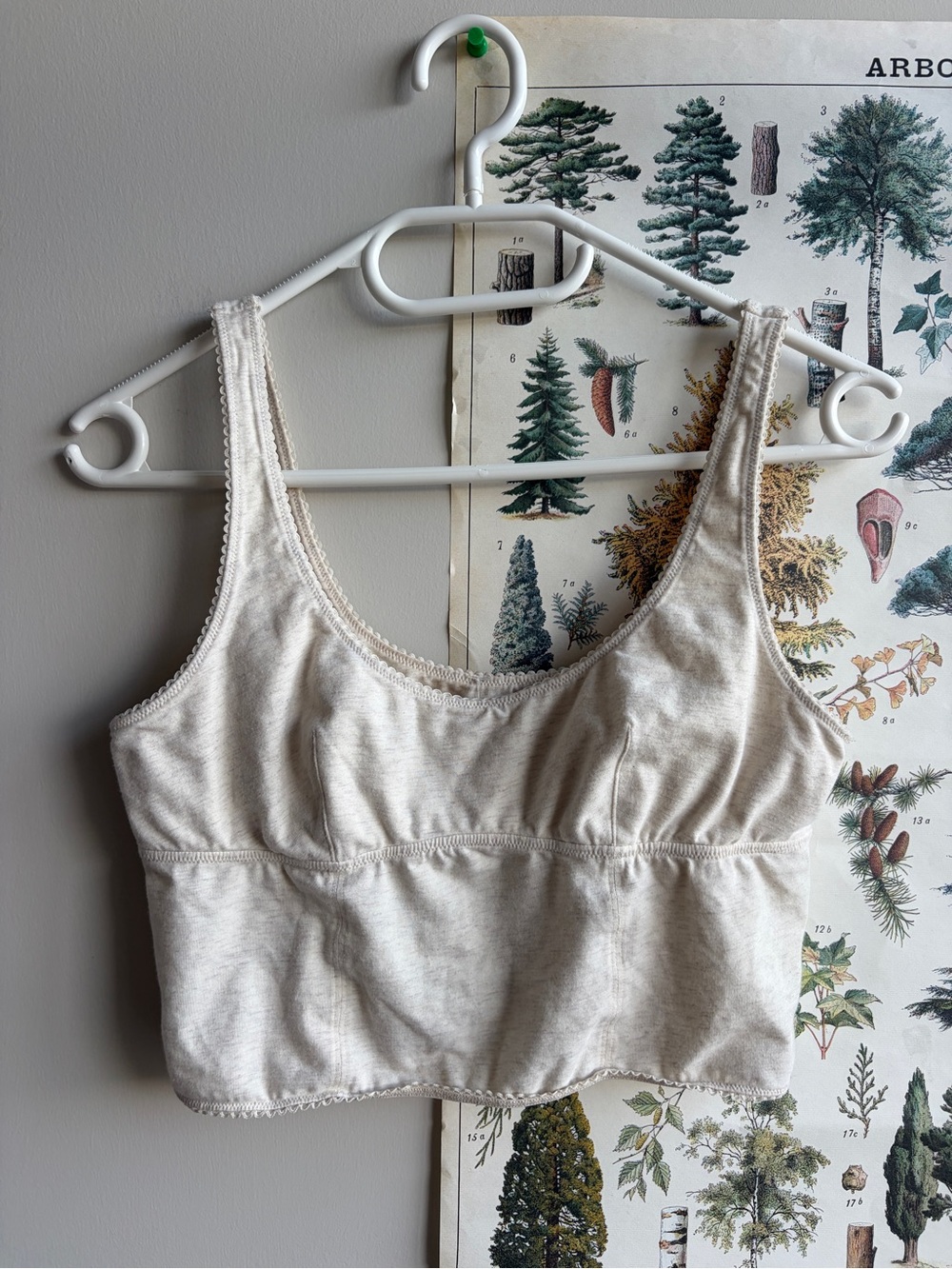 Aerie Super Chill Cream Ribbed Bralette Tank Top Small